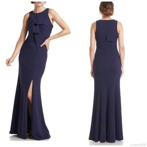 JS Collections Leona Bow Halter Gown